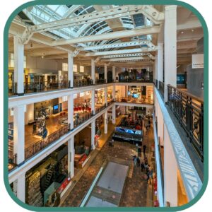 Science Museum interactive exhibits and gallery space in South Kensington London